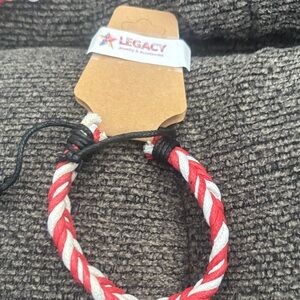 Legacy Red and White Twisted Bracelet